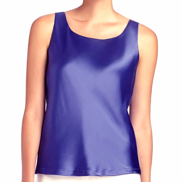 Navy Elegant Satin  tank top - Picture 1 of 2