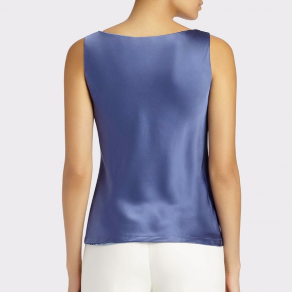 Navy Elegant Satin  tank top - Picture 2 of 2