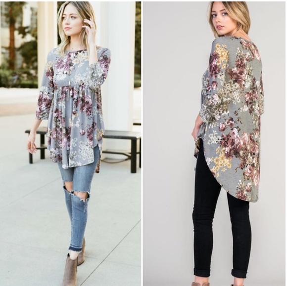 Tops - 🍁🍂Brand NEW Dee Babydoll top in smoked gray