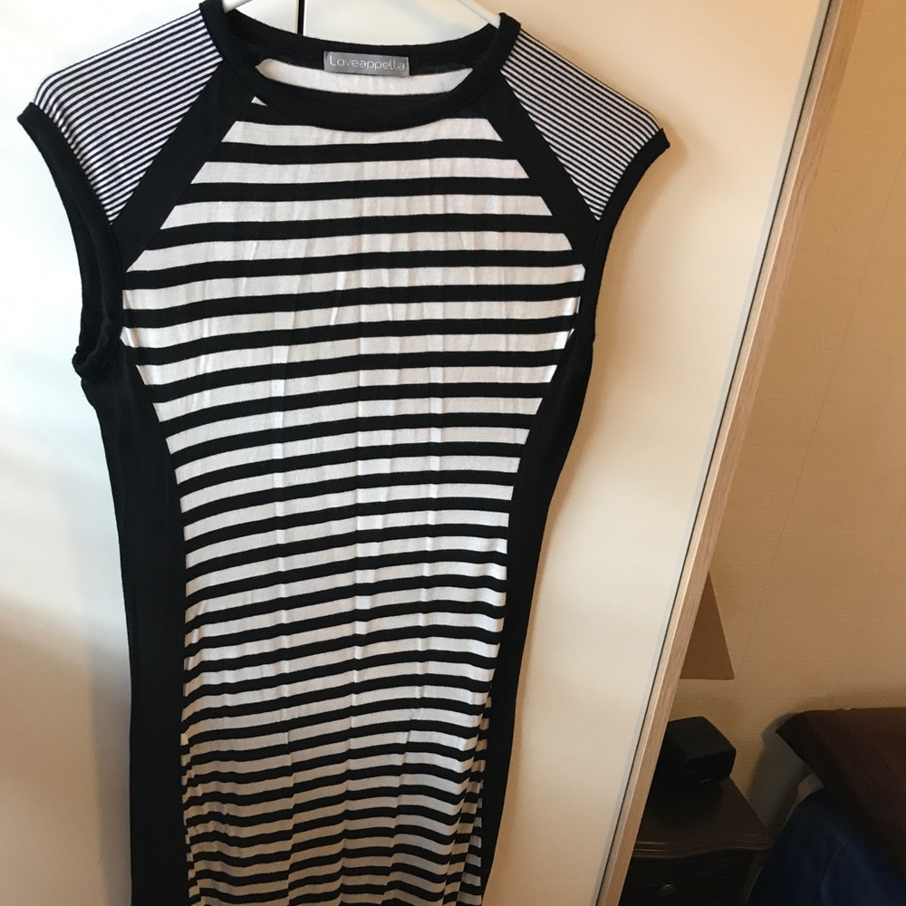Loveappella striped fitted dress