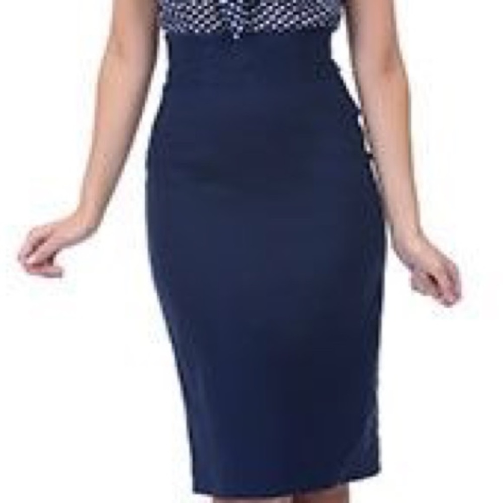 Navy Blue bebe pencil skirt