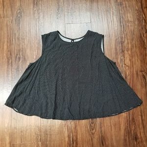 Black and white polka dot swing top