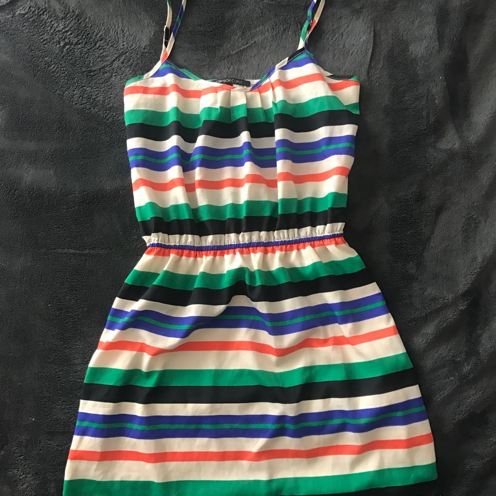 Striped spaghetti strap dress