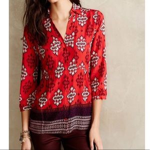 Maeve Anthropologie Woodland Walk Blouse
