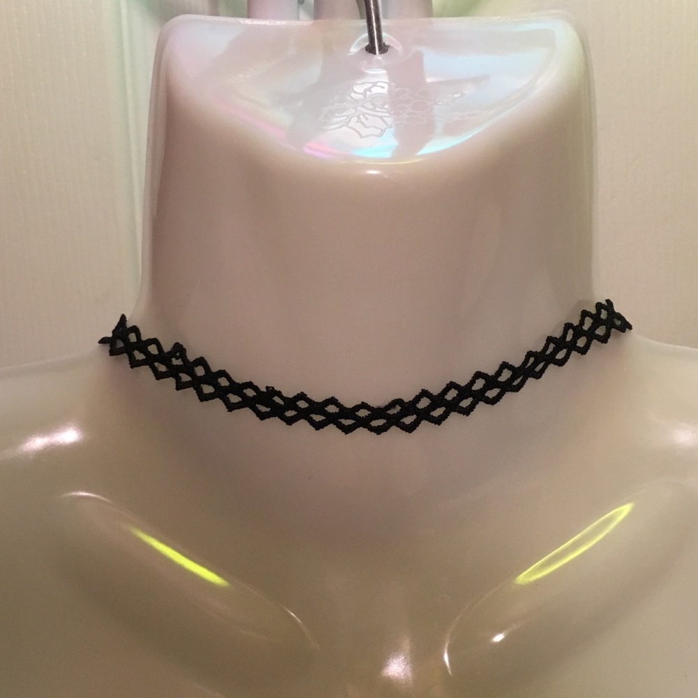 New. Ladies Black Stretch Choker Necklace.