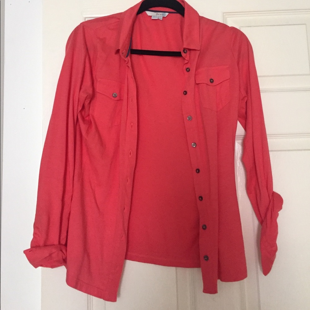 Coral Cardigan Button Up