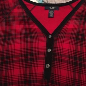 Chaps Red & Black Plaid Tee