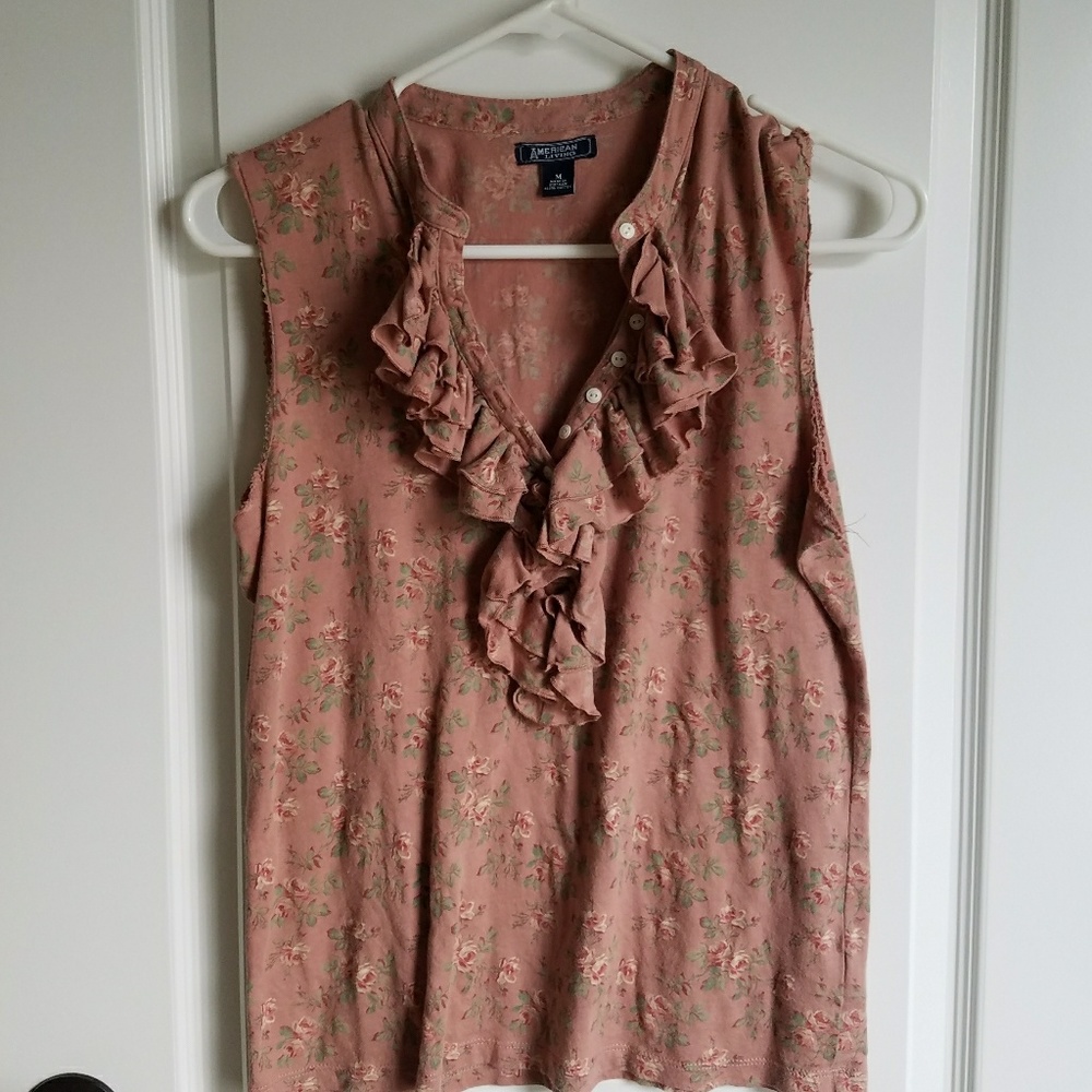 sleeveless floral top