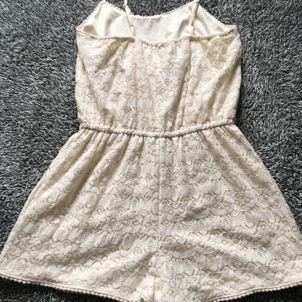 Cream lace romper
