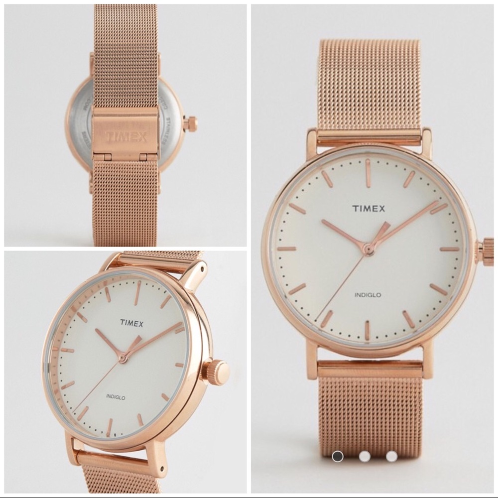 Timex Fairfield Mid Size Watch Cream/Rose Gold