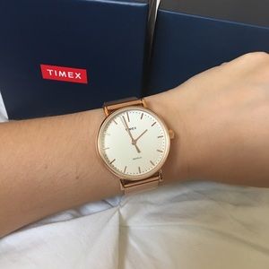 timex fairfield rose gold