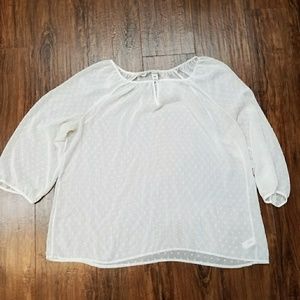 Sheer dotted chiffon tunic