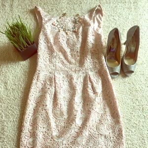 Rose lace semi formal dress