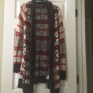 Fall tribal print cardigan