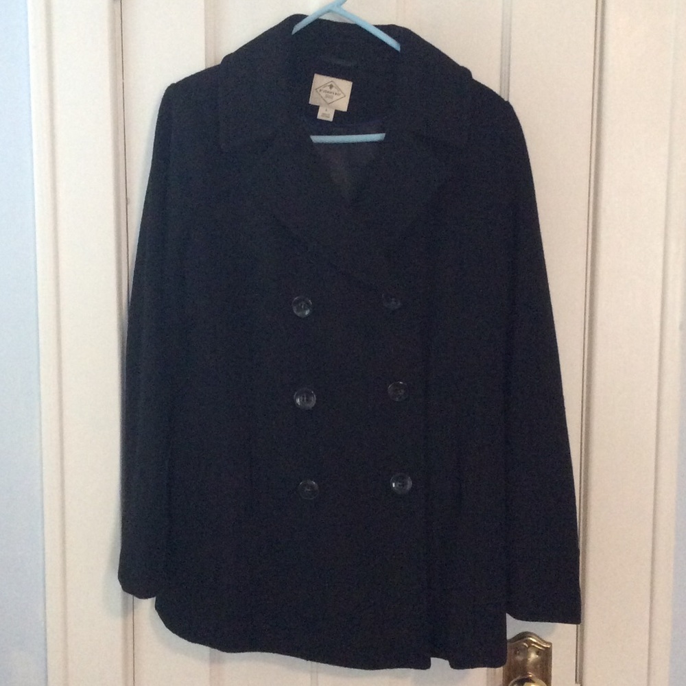 Double breasted wool pea coat!