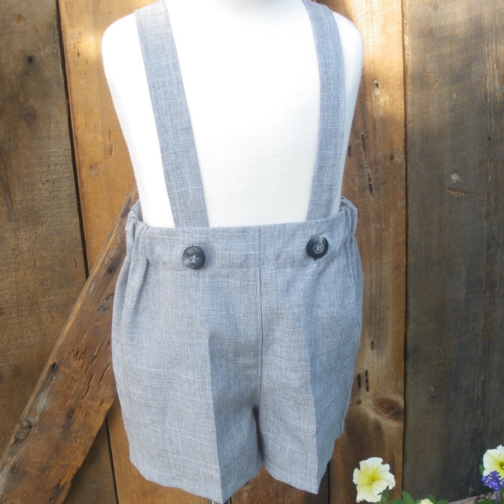 boy suspender shorts