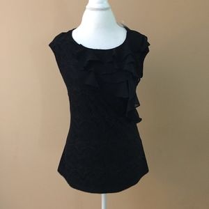 Black Ruffled Tank - NY & Co. - Size Small