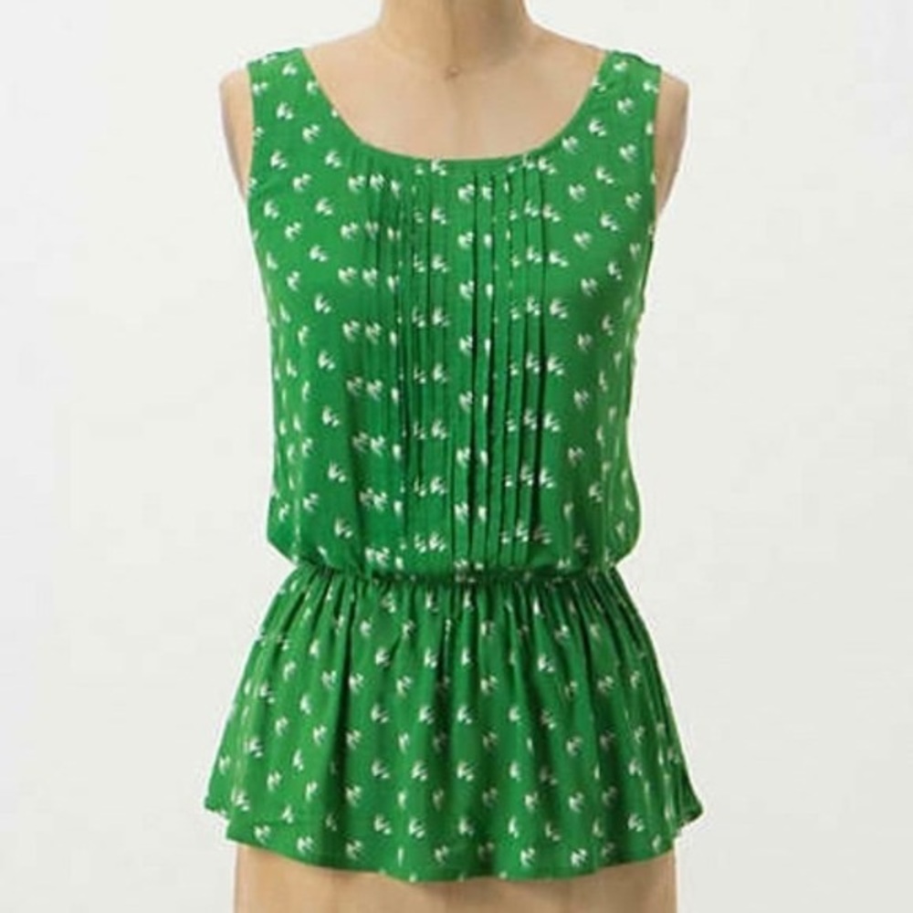 Anthropologie Open Back Bird Blouse