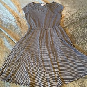 Grey and white striped dress