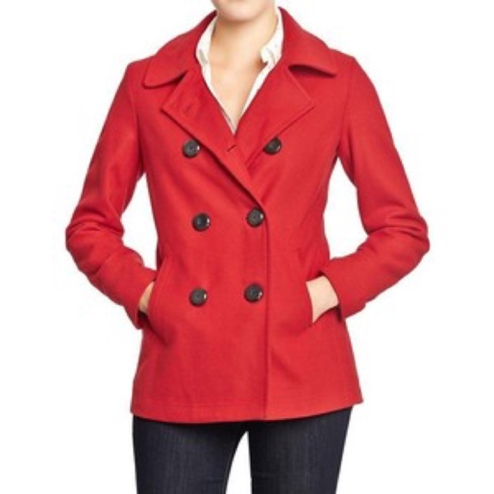 Old Navy Red Peacoat Size M