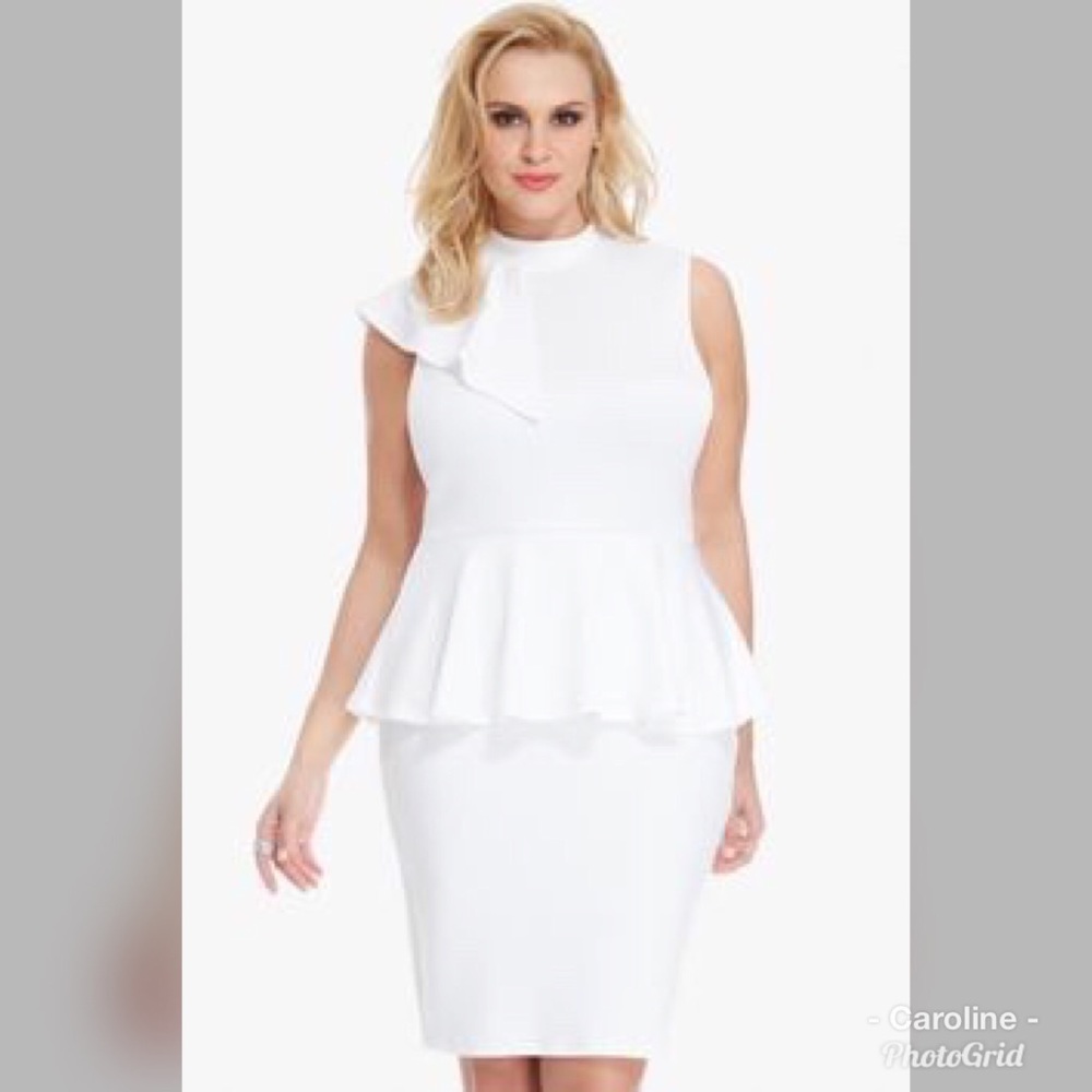 3x white peplum dress.
