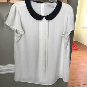 Loft off white/black L blouse