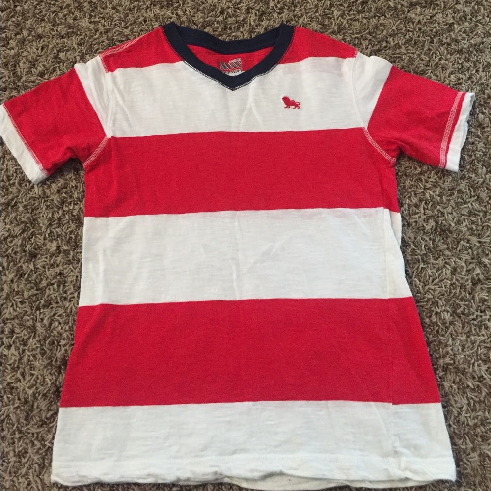 Red and White stripe tee