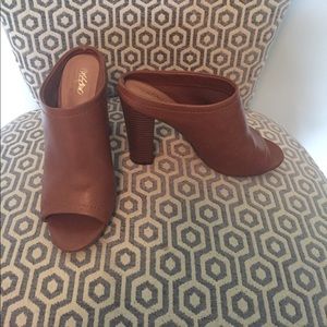 Brown Heeled Mules, size 7.5