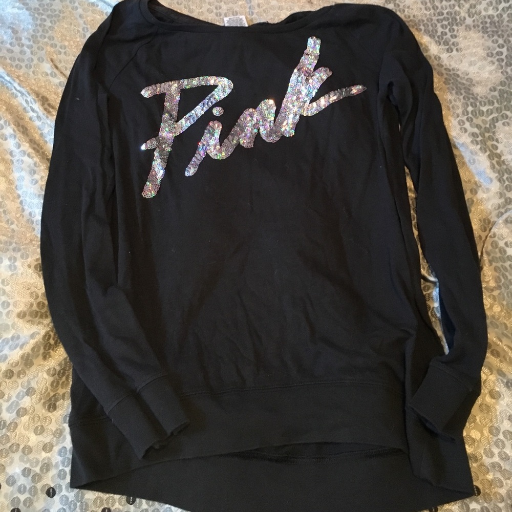Pink black sweat shirt