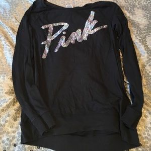 Pink black sweat shirt