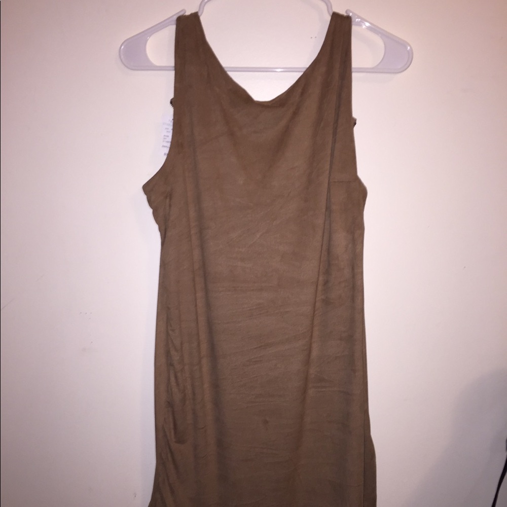 Faux suede tan Maurice's dress- small NWT