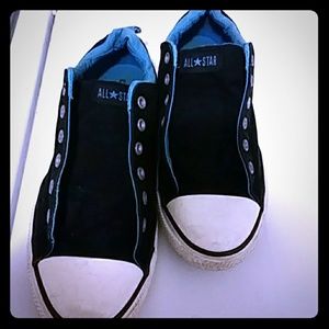 🔥Black and blue converse