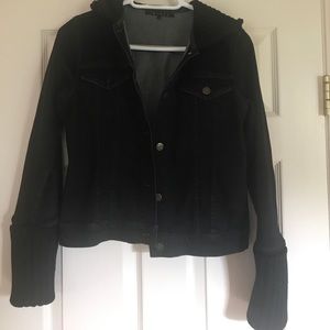 Theory hooded black jean jacket
