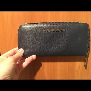 Micheal Kors Navy Blue Leather Wallet