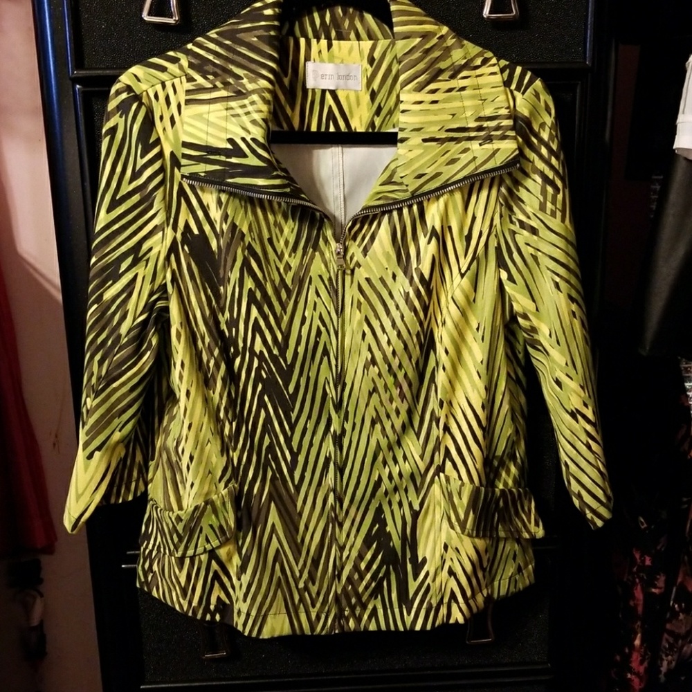 Green multi colored jacket