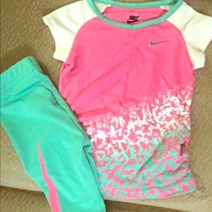 Nike shirt w/ matching dri-fit capris. Size12month