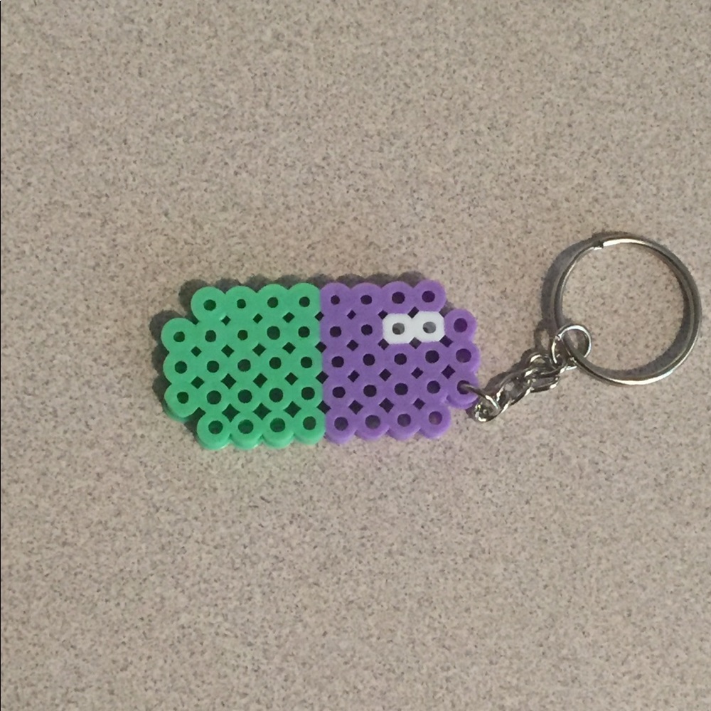 Kawaii Perler Bead Pill Keychain