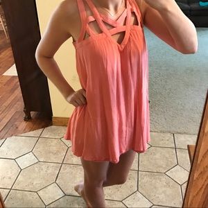 Peach Flowy Dress