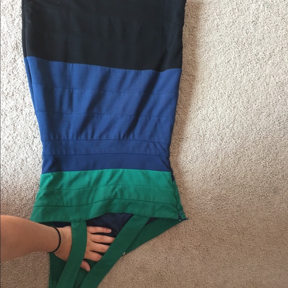 One shoulder color block dress - Picture 3 of 4
