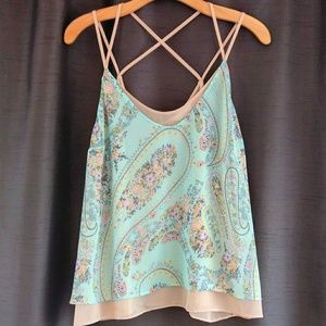 Paisley Rose/mint Floral Tank top