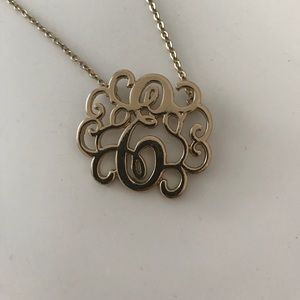 E initial monogram necklace