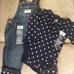 Brand New OshKosh fleece lined overalls size 6mo
