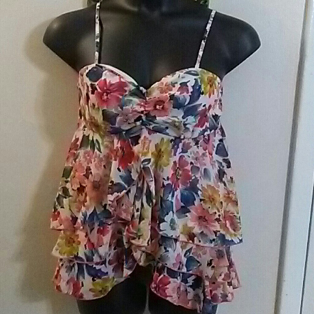 Poetry Print Top w/Spaghetti Straps