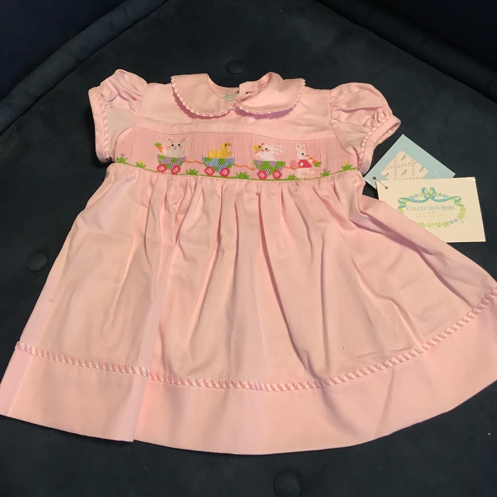 Hand Smocked Baby Girls Spring Dress