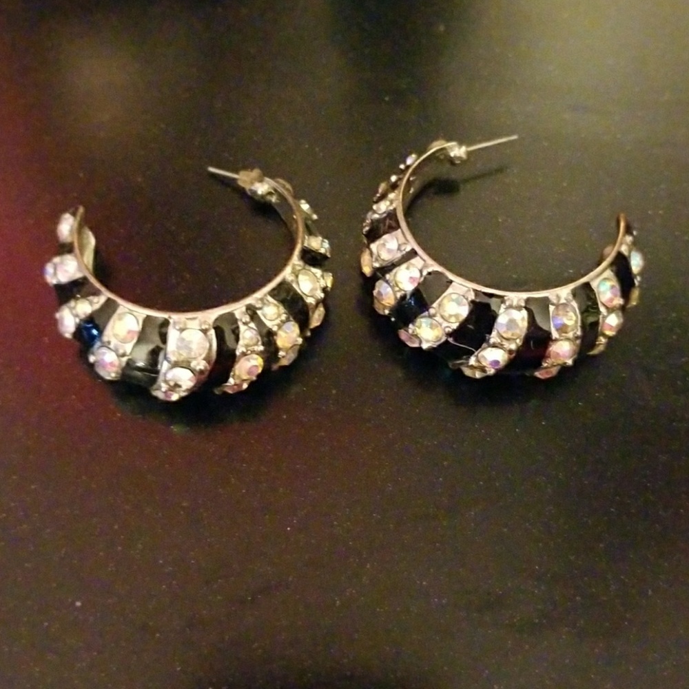 Enamel and glass earrings