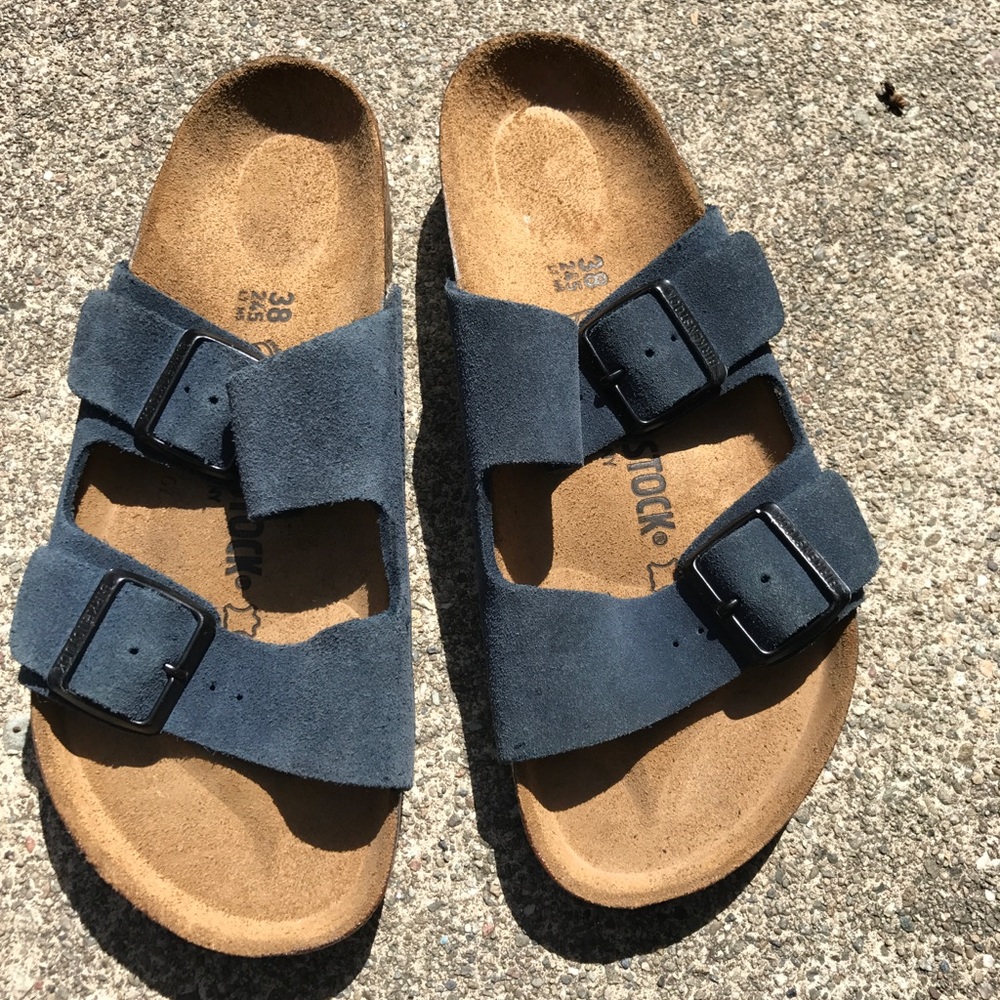 Birkenstock Arizona Navy Suede Uppers size 38 Reg