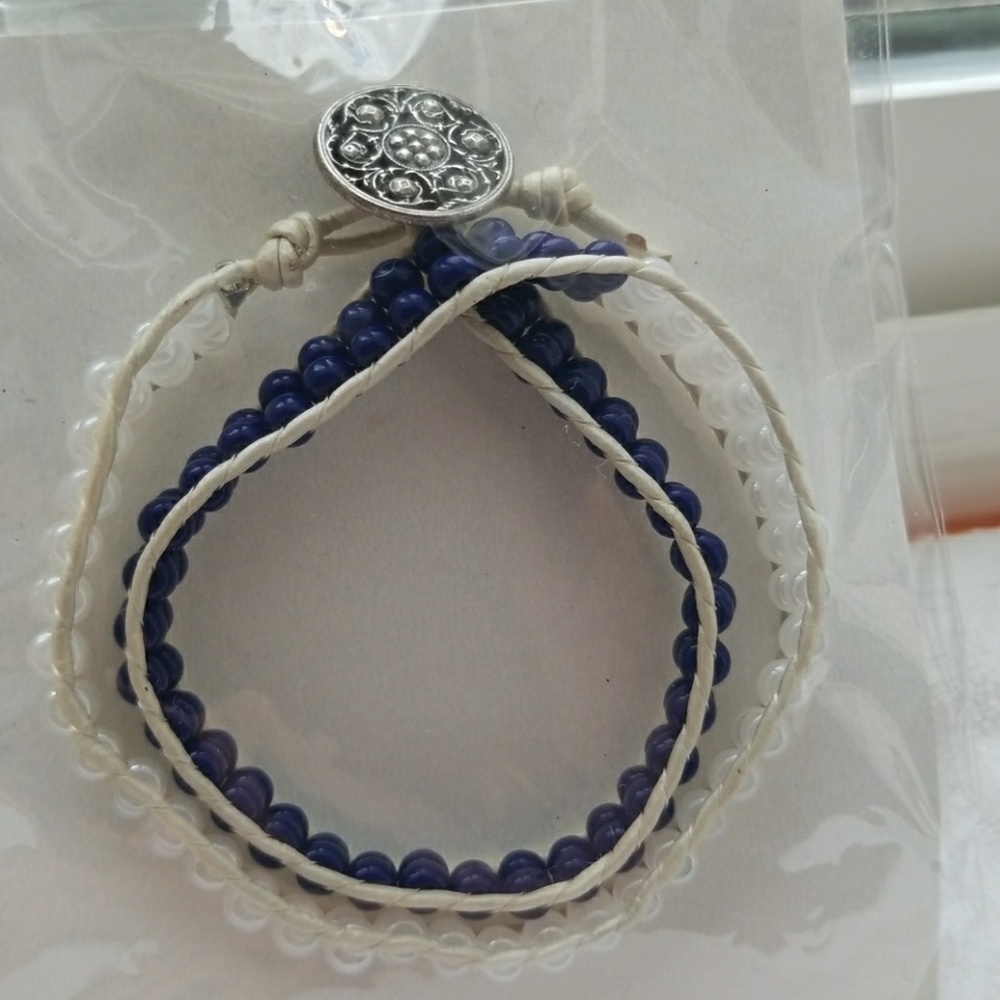 Handmade Beaded Double leather Wrap