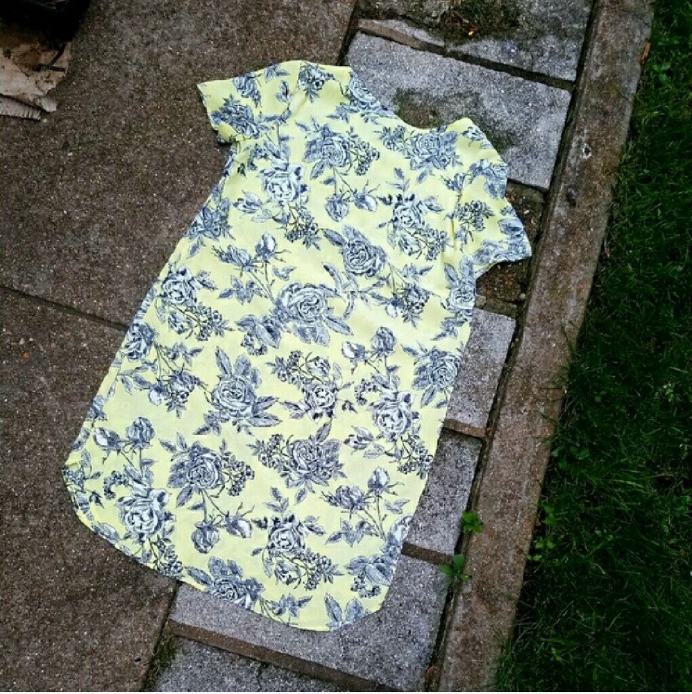 Yellow tunic floral dress