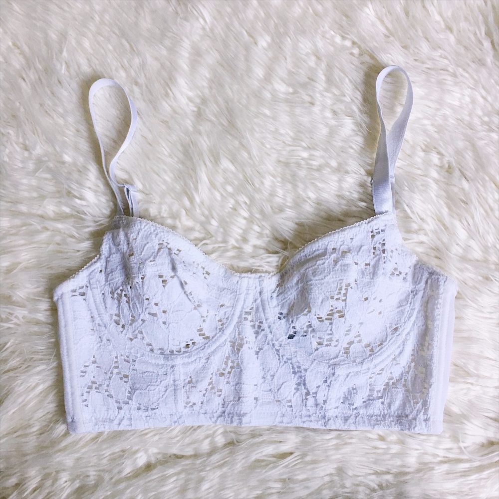 Lacy Sheer Floral White Bralette