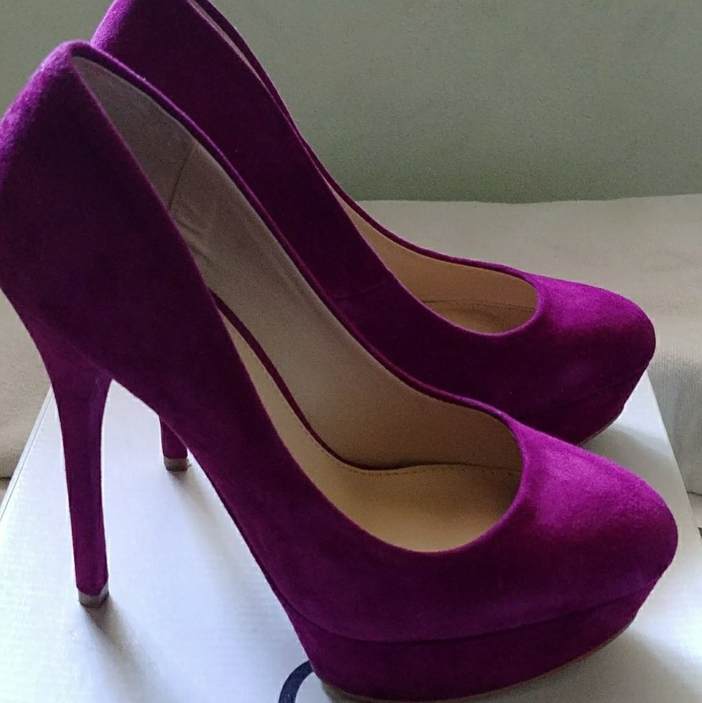 Purple suede shoes